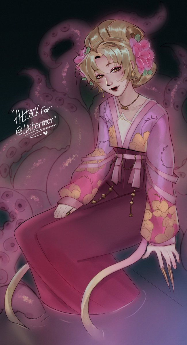 badmotorkitten's tweet photo. Asaida 🐙 AF attack for @laitermor 

I've been quiet drawing, but still wanted to show this piece here 🌺 https://t.co/NIbdR23AR4