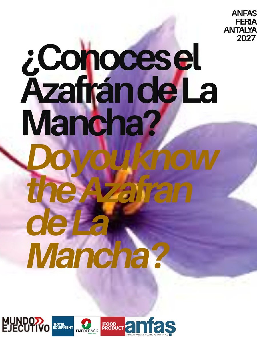 Emprebaskmexico's tweet photo. El oro rojo de : el Azafrán de La Mancha. 👌
¿Ya conocías esta especia? Cuéntanos en los comentarios 👇🏻

#emprebaskmexico #AzafránDeLaMancha 
#SaborEsencial  #OroRojo #FeriaAntalya2027 https://t.co/d1ckFARHUC