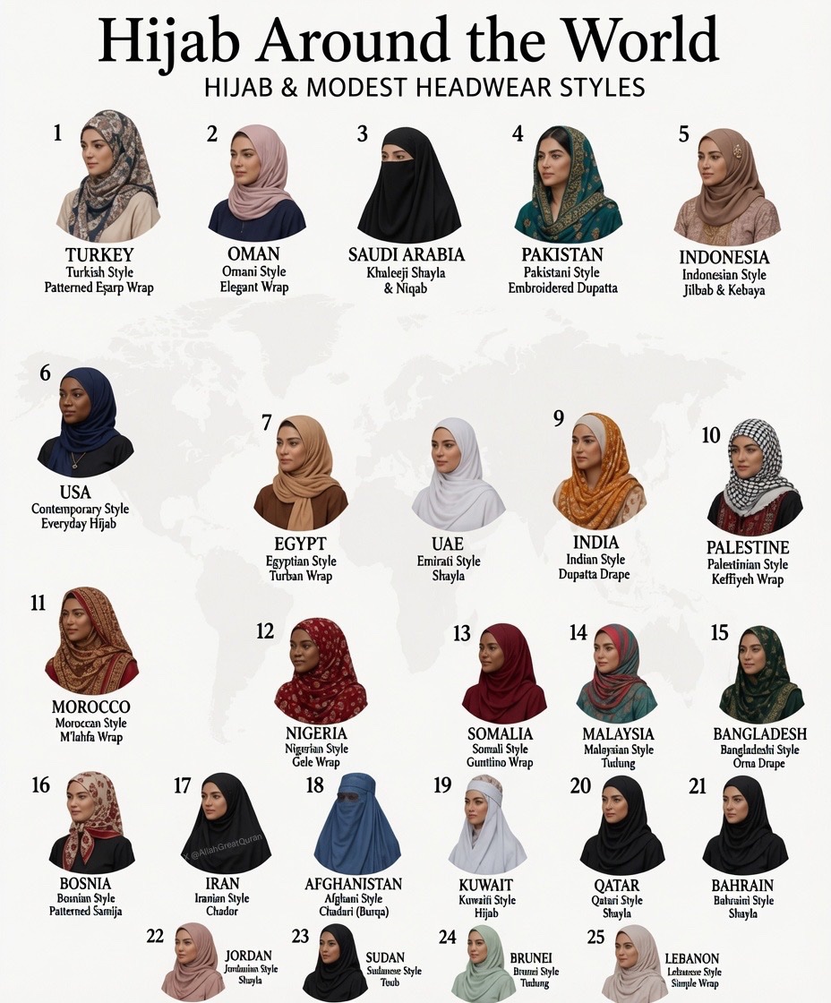 AllahGreatQuran's tweet photo. Hijab around the world🧕 https://t.co/PG42zQn9fN