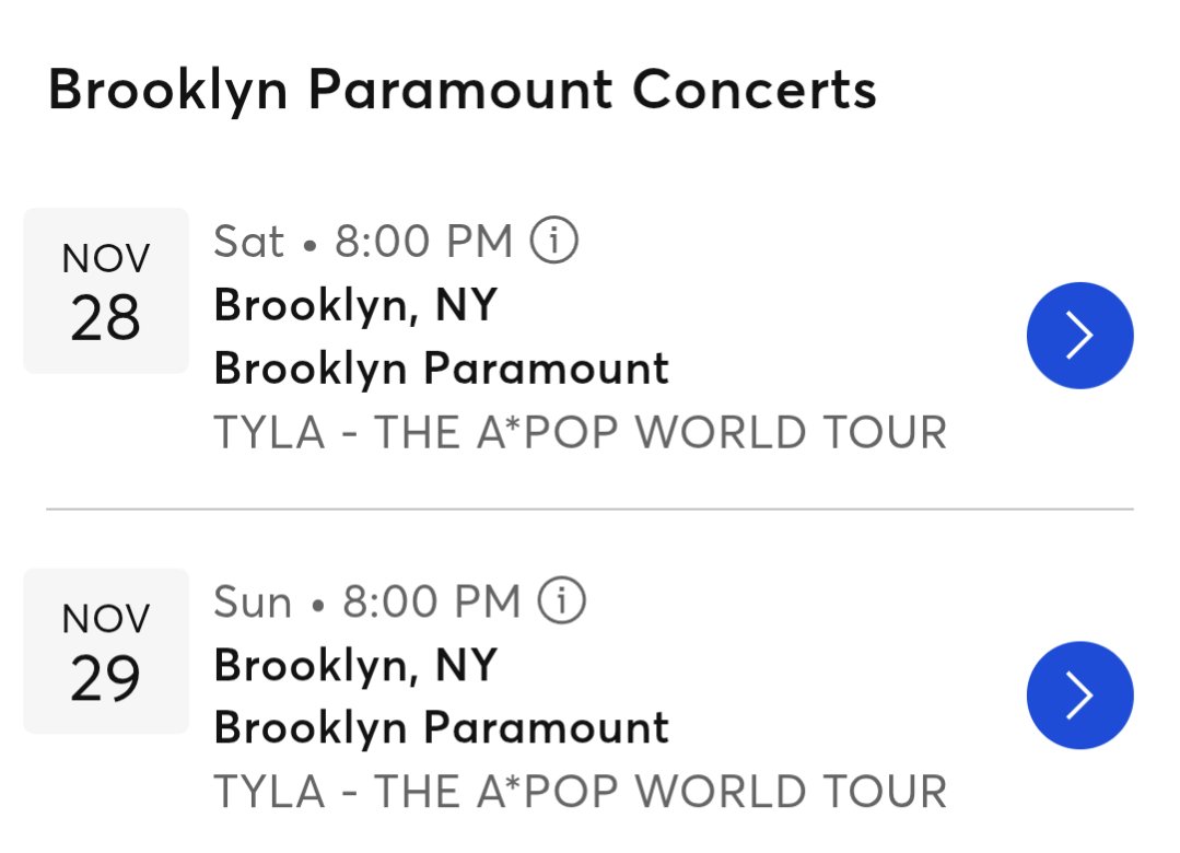 TylaMetrics's tweet photo. 🚨 SECOND SHOW ADDED! 🚨
Due to overwhelming demand, Tyla has added a second show at Brooklyn Paramount for The A*POP World Tour (Nov 29).
Brooklyn, y'all showed UP!
🎫 Grab your ticket asap 🎫
https://t.co/JgerOckeXV
#Tyla #APOPWorldTour #TylaMetrics https://t.co/jZkwQ5NK4w