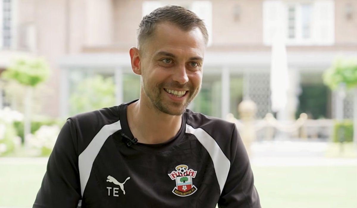 SaintsExtra's tweet photo. Tonda Eckert on how he views his #SaintsFC squad as it stands:

“It feels good. That doesn’t mean that there is nothing to do over the next weeks [in the transfer market], I think that’s true for every single team.” https://t.co/7SAKFzkMs4