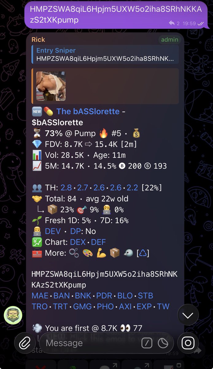 Entry_sniper1's tweet photo. $BASSLORETTE
CA>

HMPZSWA8qiL6Hpjm5UXW5o2iha8SRhNKKAzS2tXKpump https://t.co/lbDyM3nzLQ
