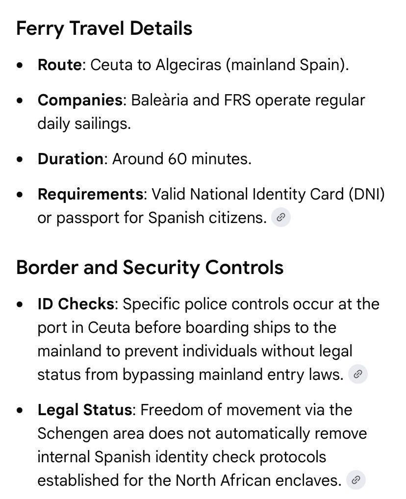 Nain_Portekoi's tweet photo. 1- Ceuta est une enclave espagnole en Afrique.
2- Les personnes en situation irrégulière à Ceuta ne peuvent pas embarquer pour aller en Espagne. 
3- Il n'y a donc pas de libre circulation à partir de Ceuta dans l'Europe.
Bref, #MarineLePenMent
#LextremeDroiteMent https://t.co/NLNbOfj4Ph