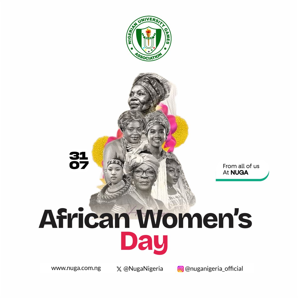 NUGANigeria's tweet photo. ๐ Happy African Women's Day!
At NUGA, we honour the student athletes, coaches, administrators, volunteers, and leaders inspiring the next generation through university sports.
Empower women. Inspire change. Build the future. ๐
#NUGA https://t.co/Bpch3qtaw0