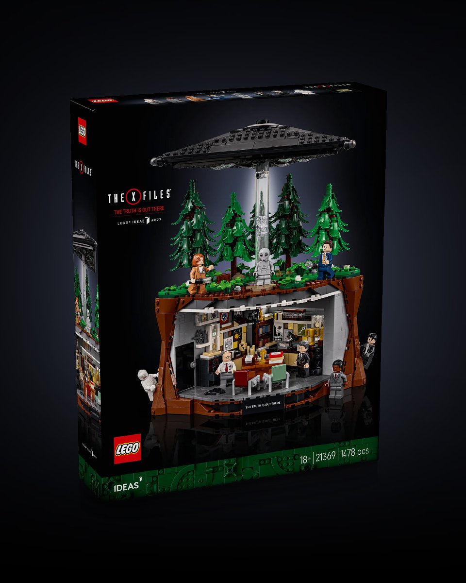 disneystore's tweet photo. Calling all believers and builders! Get ready to investigate. The LEGO Ideas X-Files set lands August 4. 🛸 https://t.co/fSZEgnx10T