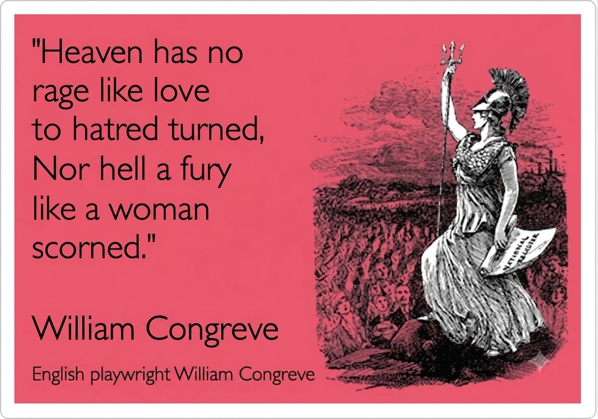 __Mr_Chow's tweet photo. "Heaven has no rage like love to hatred turned, Nor hell a fury like a woman scorned"
~W.Congreve

A woman's anger &amp;desire 4revenge when rejected/betrayed in love are far fiercer than any other

Does this same tragic fury apply when ωнσяєs get rejected by married men?
1 wonders🤔 https://t.co/pjuf2H33yX