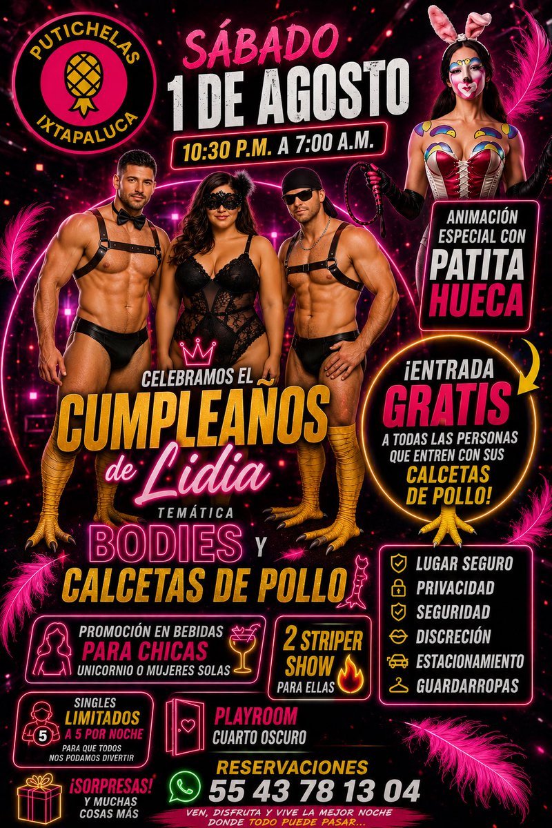Putichelas_SW's tweet photo. 🔥🔥🔥MAÑANA 🔥🔥
😈1 de agosto 😈
🥵Show de stripper 🥵
💅@JaquelinSa77844  patita hueca 😈

⚠️Entrada gratis con outfit ⚠️ https://t.co/g139r7qfRd