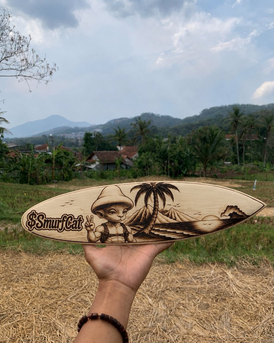 JenniMorita's tweet photo. This is my original work. With hand-carved wood media using laser with a time of more than 6 hours. Hope you like it 🙏🥰🥰
@RealSmurfCatOG 
$SMURFCAT https://t.co/4NoHHbKKpY