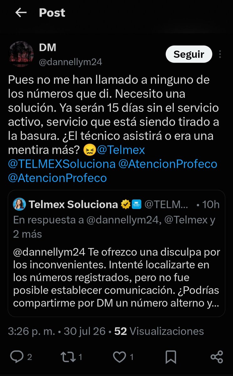 GastonGr6's tweet photo. @TELMEXSoluciona @Lizmimi2019 @Profeco @AtencionProfeco @IFT_MX @Telmex @Claudiashein @carlosslim @Telemex Que me sale esta imagen, 15 días! Wow! https://t.co/jXqG39lKaH