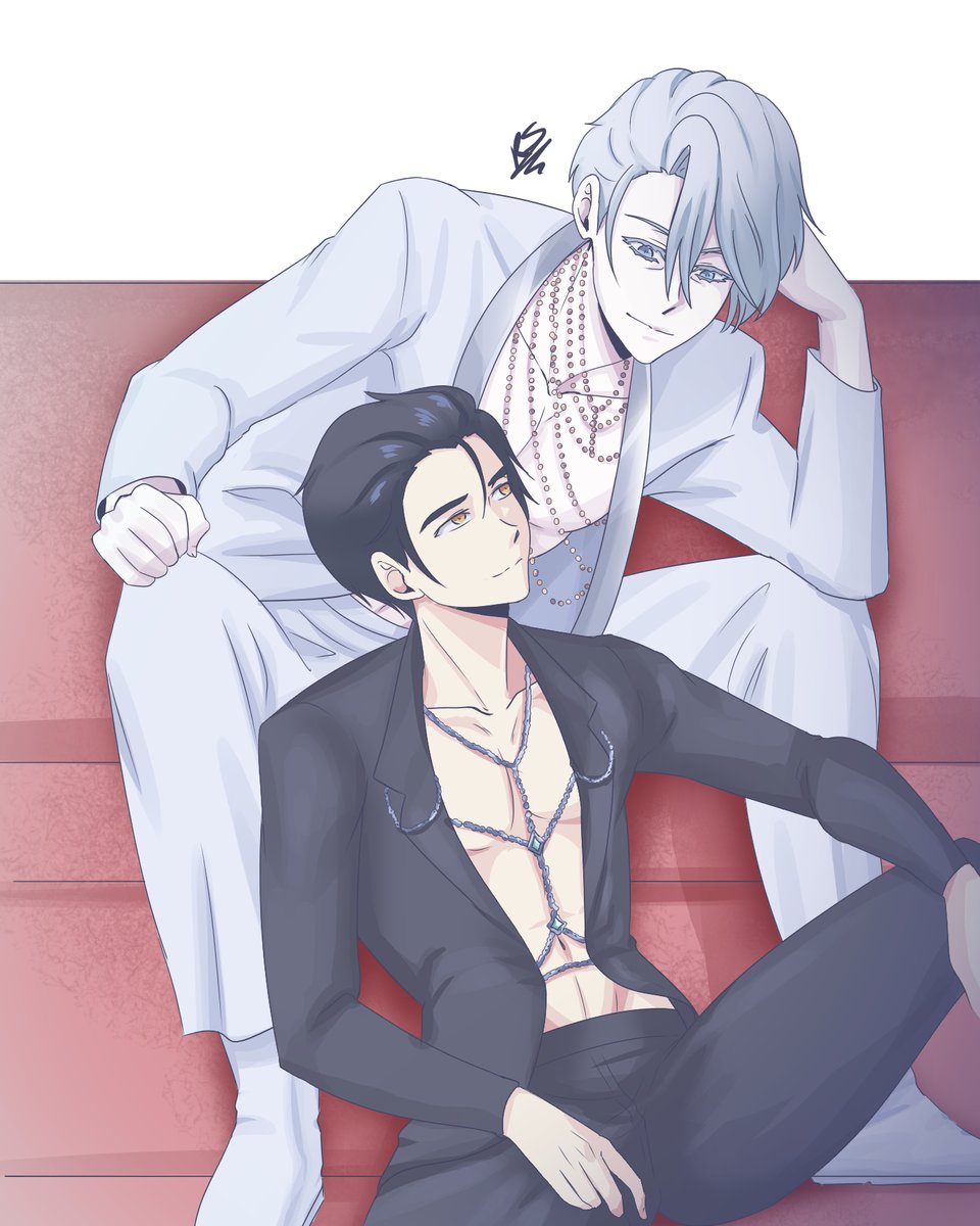 RhapeSeuhans's tweet photo. [Lvl 30 Patreon reward] Viktor and Yuuri modeling for a photoshoot, for Tsuki 💞 
#yoi #yurionice #viktuuri #victuri https://t.co/XooqI7xOVl