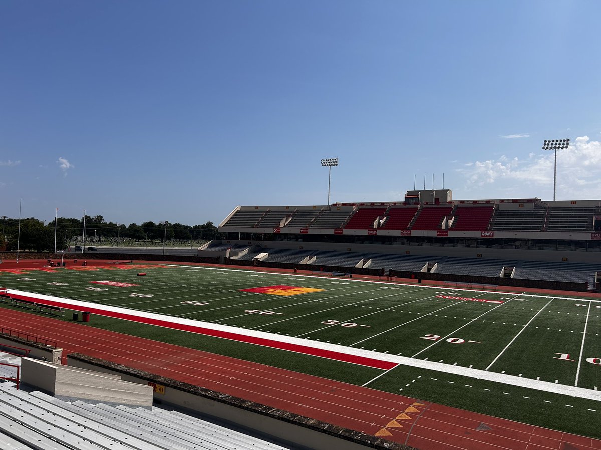 d2cfbspotlight's tweet photo. It’s not a real family vacation unless there’s at least one #D2FB stop along the way.

This year, that stop was Carnie Smith Stadium in Pittsburg, Kansas, home of “The Jungle.”

Walking through the stadium, it’s impossible not to appreciate the history.

Named after Carnie Smith, who coached the Gorillas to NAIA national championships in 1957 and 1961, it’s home to a program that has won four national titles overall and more games than any other team in Division II history.

Seeing it in person was worth the detour, but now we want to come back on a fall Saturday and experience the Jungle the way it was meant to be...with a full house and football in the air.