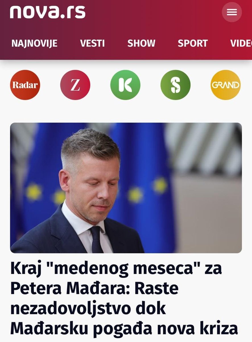 NikolinaKaplar's tweet photo. U Madjarskoj su pre samo par meseci slavili pad Orbana.

Danas, ti isti Madjari su u haosu.

Zemlja je u rasulu, od "oslobodjenja", restrikcije struje i vode, kandidat Petera Madjara za predsednika odbila kandidaturu.

Pao mu rejting, nezadovoljstvo ogromno.

I to za samo nekoliko meseci.

Srbi, ucimo na tudjim greskama!!!