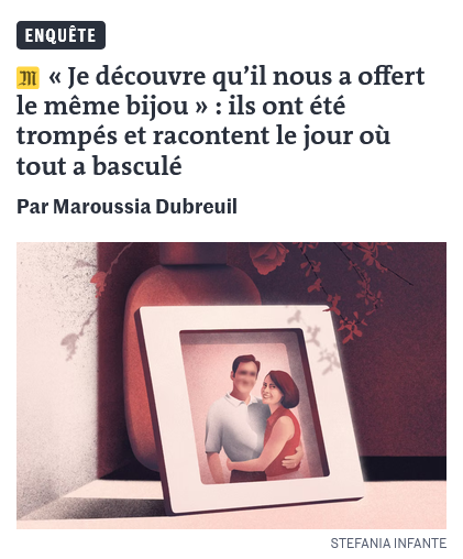 RegardFC's tweet photo. 196e billet de blog dans le fil "Dans les journaux français" : "Tromperie".  Sur la page du Monde, jouxtant les incendies et les entrées illégales à Ceuta, un sujet fondamental : les victimes de l'adultère en France.
Cliquer pour accéder à l'article → https://t.co/OVlWc9JhxD https://t.co/rO7E9sgcMM