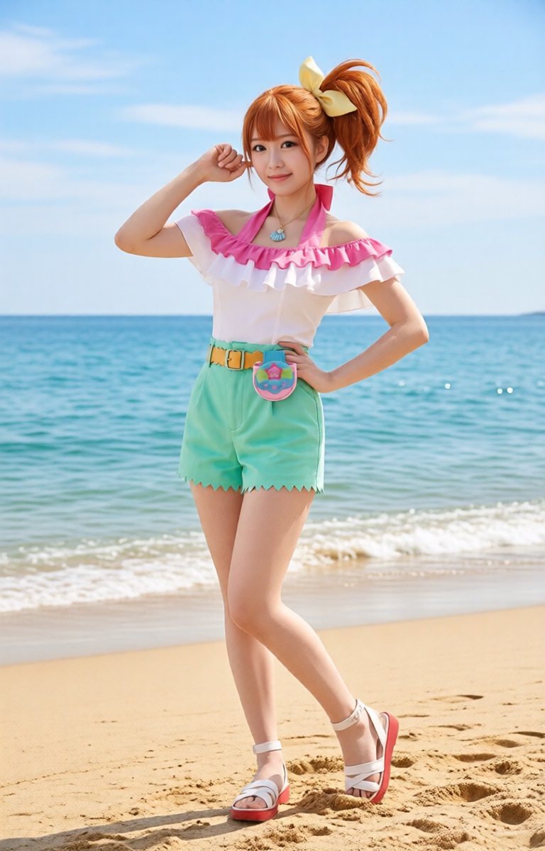 ai_douga_lab's tweet photo. 8/1 は、#トロプリ #キュアサマー の #夏海まなつ ちゃんの #誕生日
みんなトロピカってる～！？

今回は割と安定して再現できたので楽しかったです☆
#AIコスプレ #二次創作 https://t.co/rDq5SqPVmY