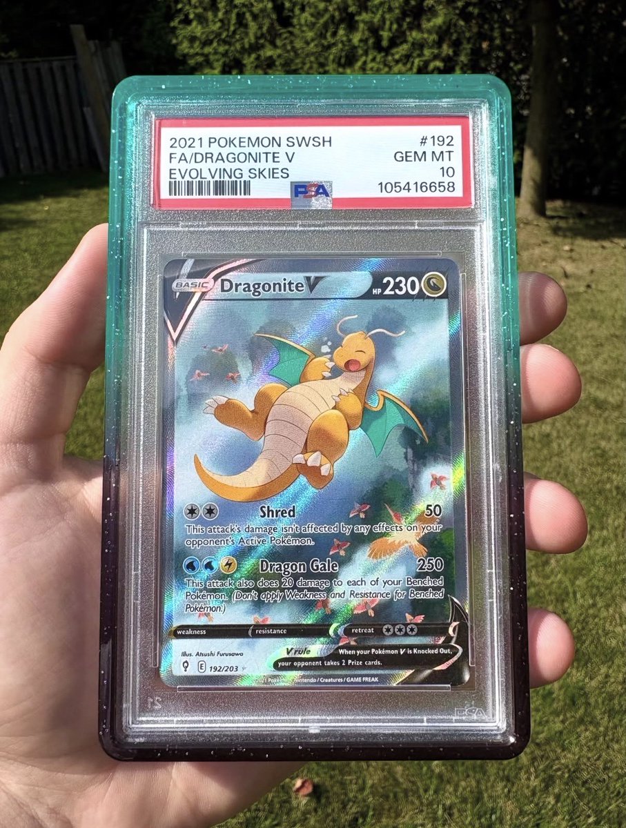 jestor's tweet photo. GIVING AWAY this PSA 10 GEM MINT Dragonite V Alt Art from Evolving Skies ✨

One of the most adorable modern Pokemon cards ever made.

Valued at $1,200 and it could be yours.

Just like and reply for a chance to WIN, good luck 🫡 https://t.co/pqO7yW4gHM