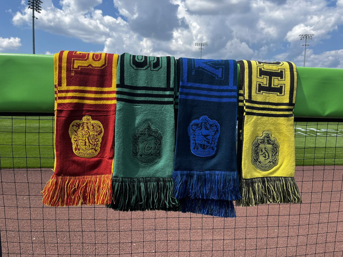 ReadingFightins's tweet photo. Contest time! Like, retweet &amp; tag a friend for a chance to get these 4 Harry Potter scarves for FREE 🪄

See you at the game tomorrow! #GoFightins https://t.co/rlackhrzYk