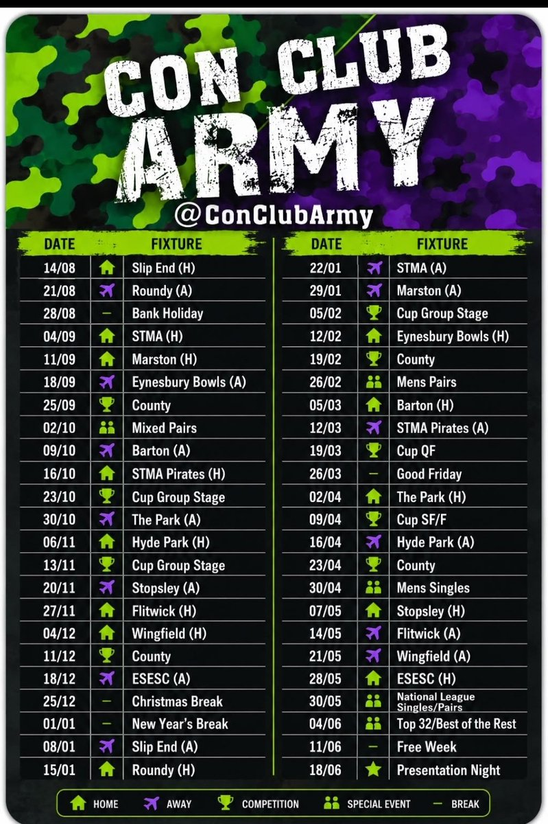 ConClubArmy's tweet photo. An actual readable fixture list.
#CoCArmy https://t.co/KTFxboB2pP