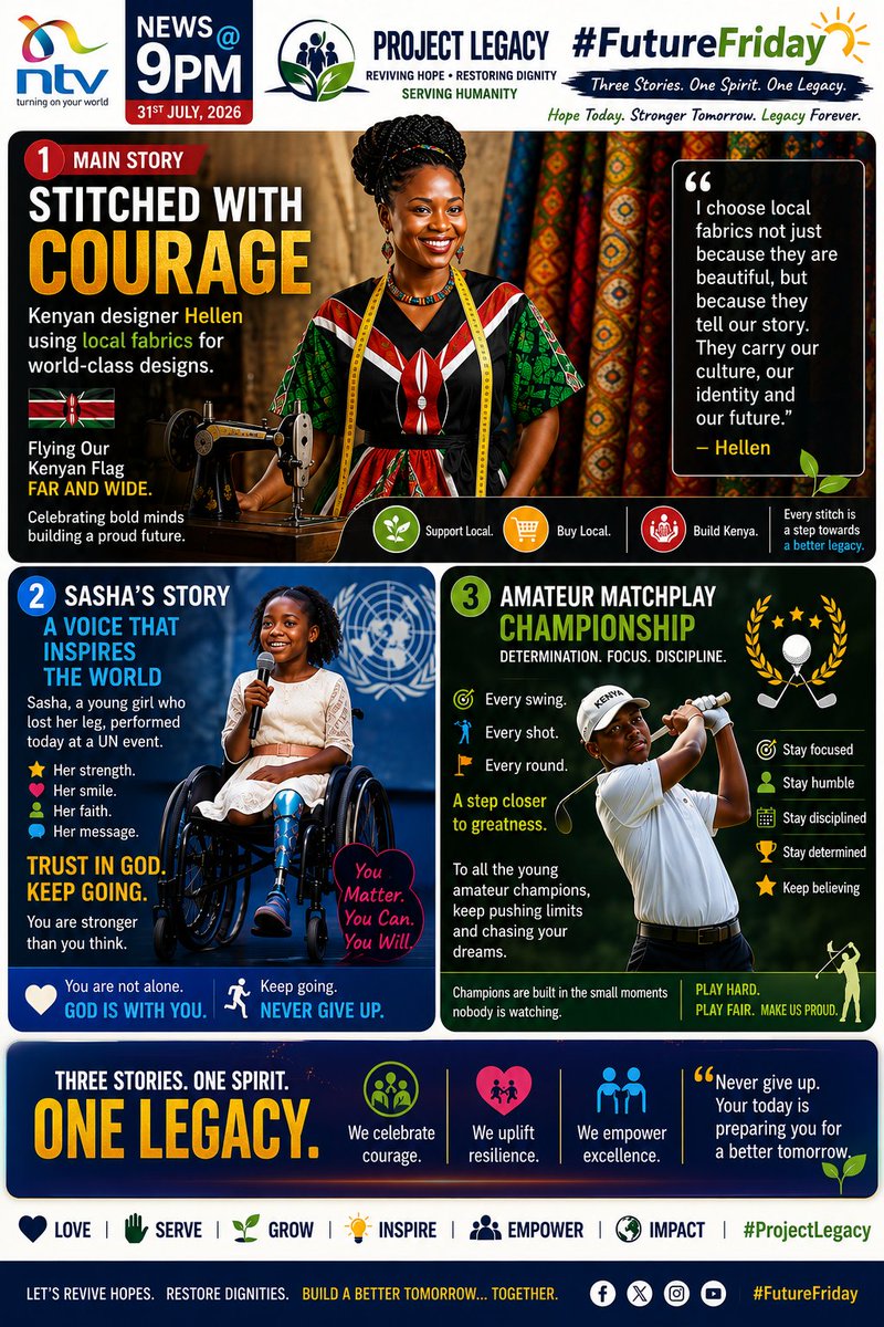 BFSumaAlfredKE's tweet photo. Never stop believing.
Thank you, NTV Kenya, for telling stories that inspire hope.
πβLove βServe βGrowπ«Ά
#ProjectLegacy #FutureFriday #MadeInKenya #YouthEmpowerment #Hope #Leadership #SupportLocal #Believe #Kenya #Africa #LoveServeGrow https://t.co/o6QdzxywBv