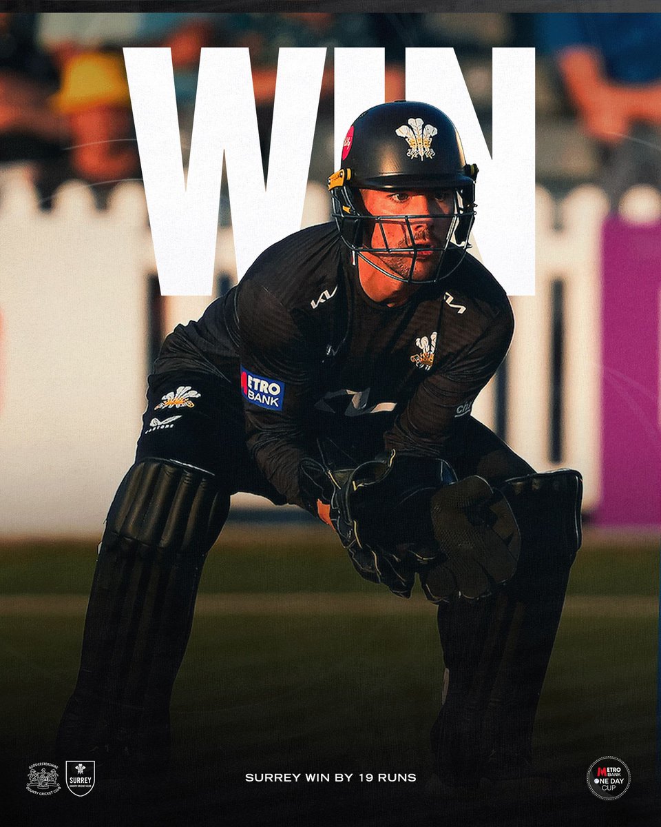 surreycricket's tweet photo. A fighting victory in Bristol 👊

Impressive in the field and with the ball after putting the runs on the board in the first innings 🫡

🖤 | #OneDayCup https://t.co/QhUbhGSMzC