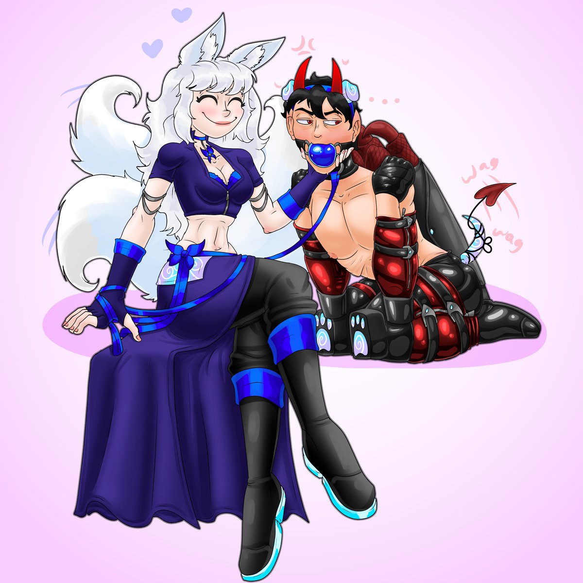 NNsLatexButt's tweet photo. I also did this! Aweee @God00Lust looks so cute!! Glad to have something to hold back over his head, and it ended up surprisingly well for msub which I'm not used too. The other person is a close discord friend who does not have twitter, hi if you see this, but they are very sweet and gave me the chance to draw their foxy cutie <3

#bondage #bondageart #petplay #malesub