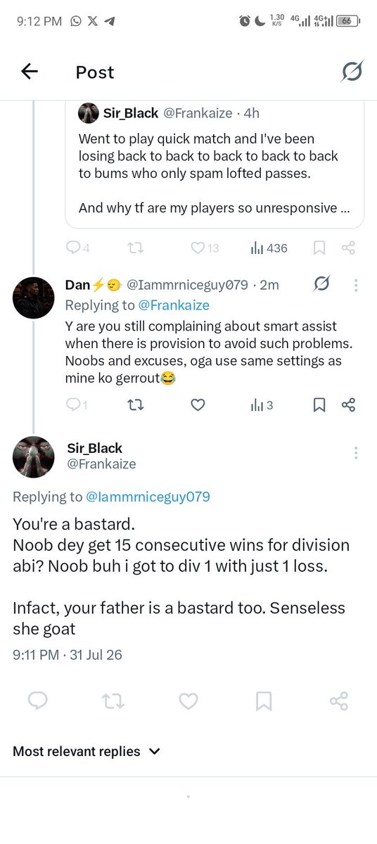 Iammrniceguy079's tweet photo. @frankaize nawa for you oo. 
Small talk u dey take things personal😂
Una no real for this app, any how sha I wish you and your father well. Shalom https://t.co/qkRgxnl45g