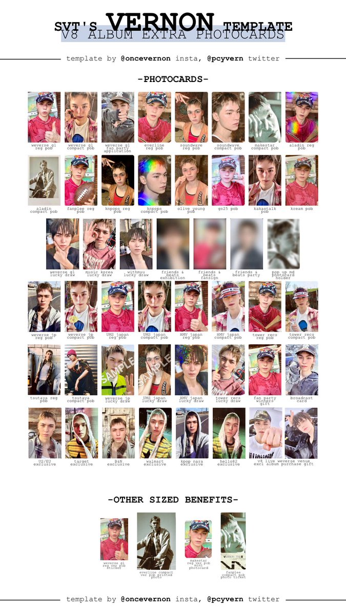 seventeen vernon and the8 v8 album pob/lucky draw extra cards