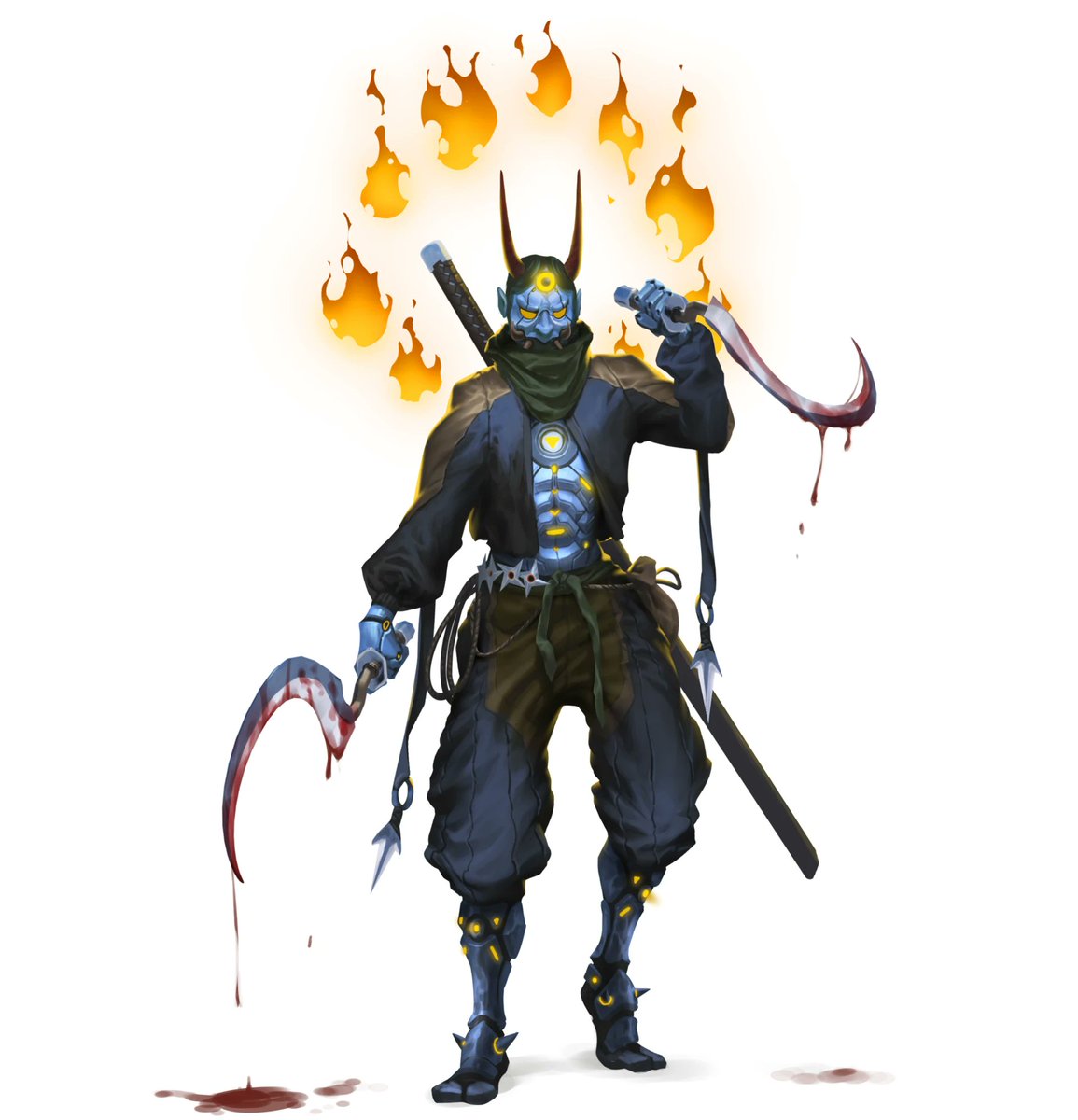 Camfisher02's tweet photo. A warrior born where demons meet machines. ⚔️🔥
#CharacterDesign #ConceptArt #DigitalArt #FantasyArt #Cyberpunk #ArtistOnX https://t.co/Q6rW7n3MZM