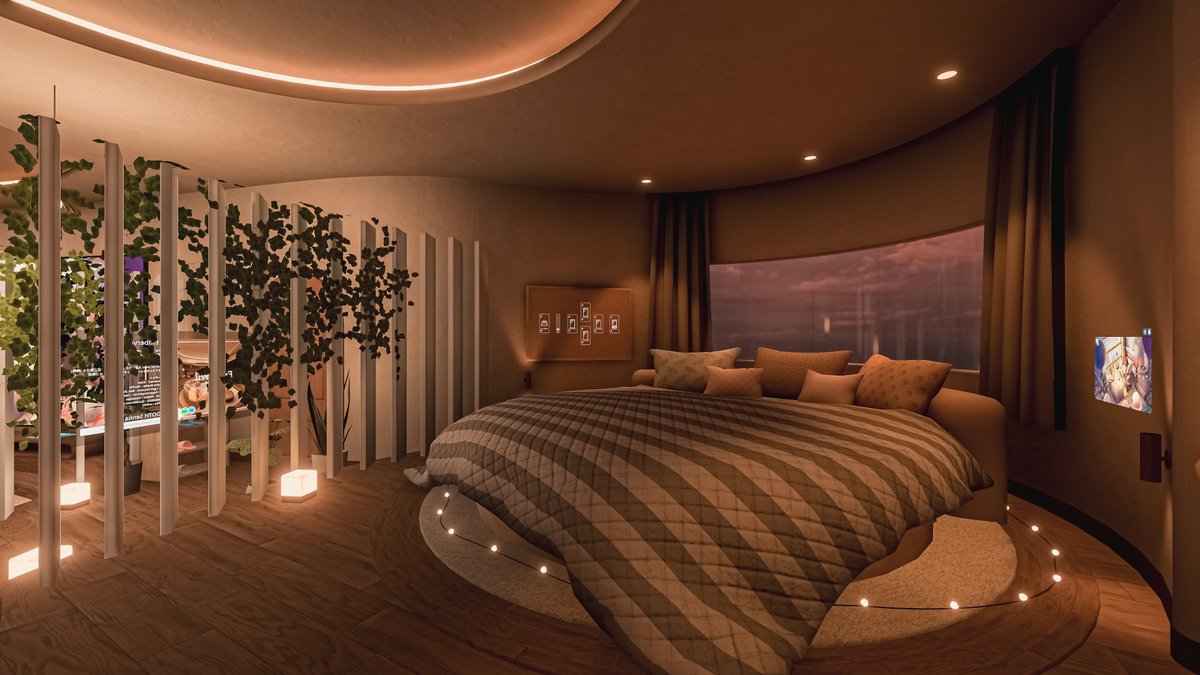 Neomance's tweet photo. Home With A Flowing Design
流れるようなデザインの住まい

World : Emberveil
Author : Senna60

#VRChat_world紹介 #Neo写真 https://t.co/n0c6QcJp7a