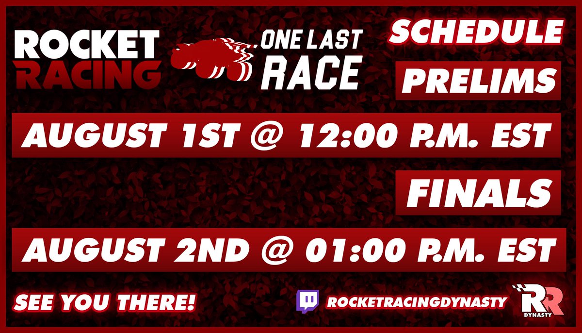 NightDayZ1's tweet photo. Hey guys if you want to see more High-Level Rocket Racing!!!

Tune in THIS WEEKEND to watch Rocket Racing’s FINAL tournament!!

https://t.co/EsGQjOkrMW https://t.co/O6b46x0sH7