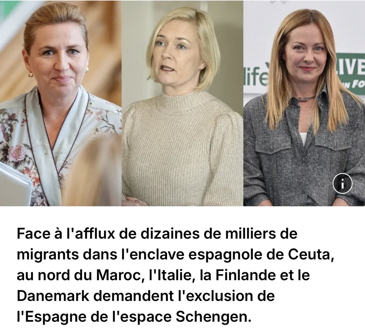 LaureLavalette's tweet photo. Tusk 🇵🇱 et la gauche danoise 🇩🇰 disent stop au gouvernement socialo-immigrationiste espagnol.

Les derniers soutiens de Sanchez en Europe sont Attal, Philippe et leurs alliés électoraux de LFI.

Bientôt, la Présidence Le Pen 🇫🇷 mettra un point final à cirque. https://t.co/TUUN5IbQ6g