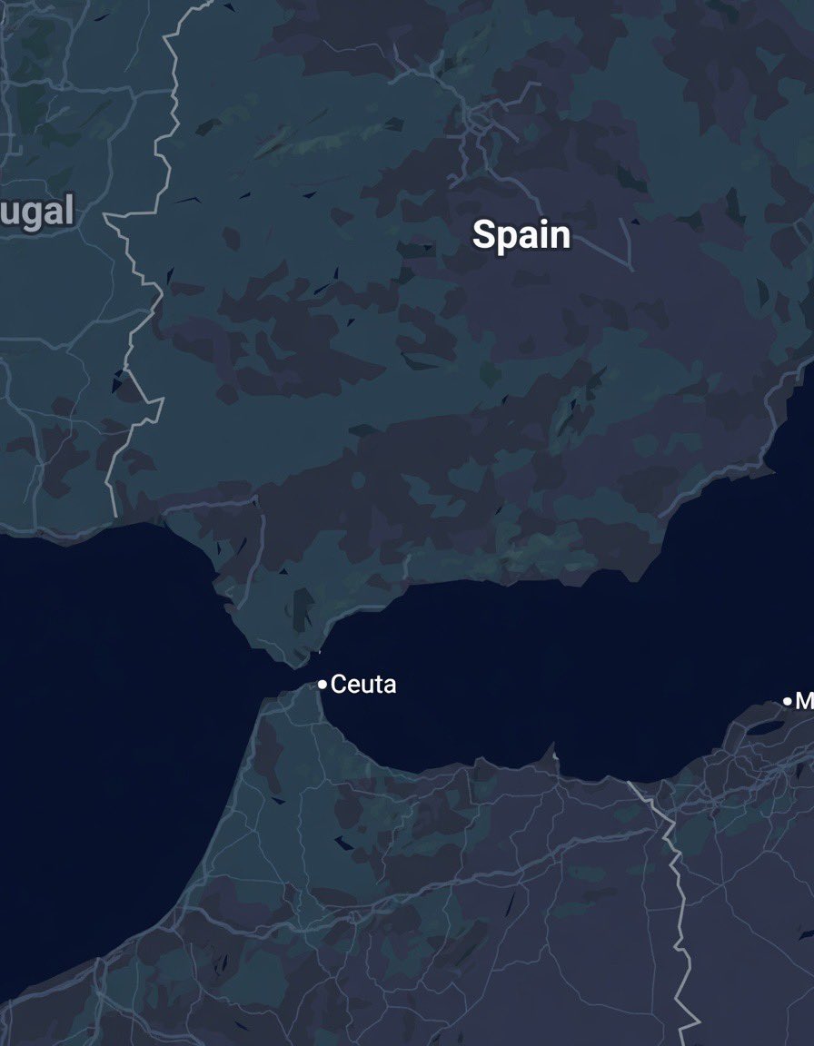 MJTruthUltra's tweet photo. People are stupidly saying Ceuta isn’t Spain, and we’re being duped. 

Yes, Ceuta is part of Spain.
It is a Spanish autonomous city on the north coast of Africa, bordering Morocco. Spain has controlled Ceuta for centuries. 

Illegal immigrants are flooding to Ceuta, because 1.) IT IS EASIER and 2.) more importantly, they know that reaching Ceuta puts them on Spanish soil, soil where currently a liberal socialist government has power, a government that is granting mass amnesty in waves.