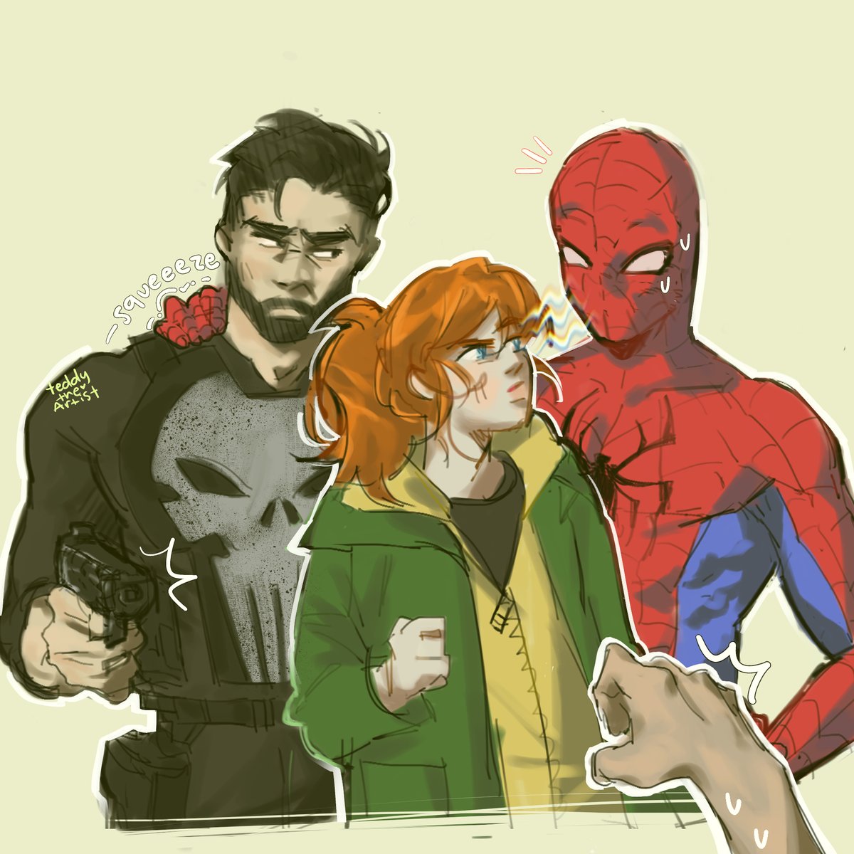 teddytheartist_'s tweet photo. Siblingisms #SpiderManBrandNewDay https://t.co/njUAH9T9Cn