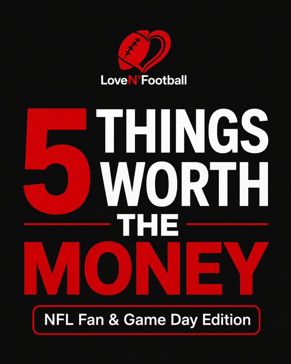 LoveNFootballUS's tweet photo. 5 things worth the money as an NFL fan 💰🏈

1️⃣ Sunday Ticket / YouTube TV
2️⃣ Vintage Team Crewnecks
3️⃣ Portable Tailgate Grill
4️⃣ 100-Level Seats
5️⃣ Scott Hanson's RedZone

Number 5 is non-negotiable. What's yours? 👇

#NFL #LoveNFootball #NFLTwitter https://t.co/35SW7i1Igp
