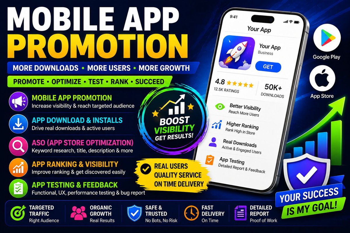 angiechangpagne's tweet photo. Need real app installs, 5 star rating review on the App Store or Google Play?
I help app developers grow with: 1. Real app installs
2. High-quality app ratings & reviews
3. App Store Optimization (ASO)
#AppMarketing #AppPromotion #ASO #GooglePlay #MobileApps #AppDownloads https://t.co/Cx4dyUY8p5