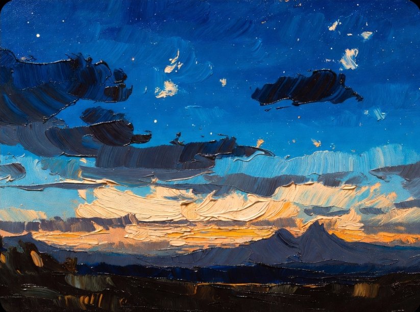 Painted_wisdom's tweet photo. Watch how the sky holds both the last light and the first stars, proof that endings and beginnings can share the same moment. https://t.co/XR1LW5QlEA
