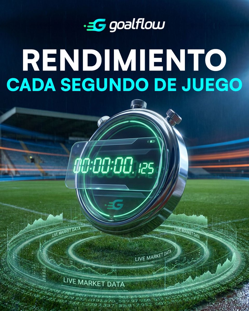 Goalflowmarkets's tweet photo. Precio nuevo cada segundo. ⚽90 minutos sin cerrar el libro.
El momentum del partido se recalcula 10 veces por segundo desde tracking espacial y se publica como precio cada segundo, tradeable contra USDC hasta el pitazo final.
Settlement determinístico on-chain. Fórmula pública https://t.co/08OeIb5ti0