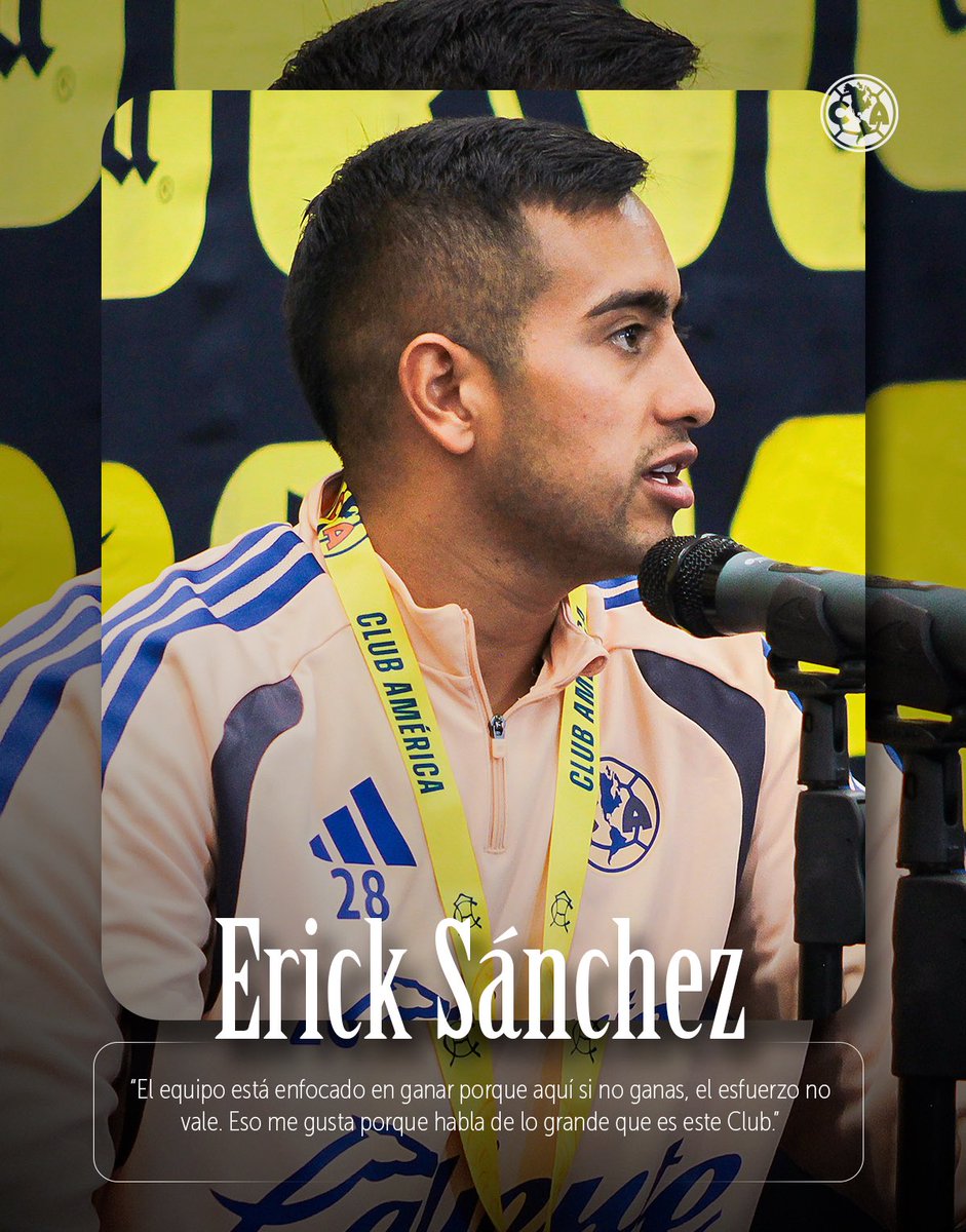 ClubAmerica's tweet photo. Erick Sánchez en conferencia de prensa, previo a nuestro partido de Jornada 3, contra Santos Laguna. 🎙️ https://t.co/UF8mPw0I1F