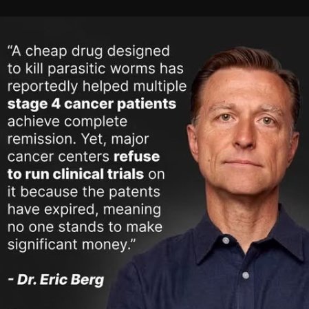 ValerieAnne1970's tweet photo. The LARGEST human study on Ivermectin + Mebendazole for cancer is now peer-reviewed and published in a major oncology journal.

84.4% of patients reported COMPLETE REMISSION, TUMOR SHRINKAGE, or HALTED TUMOR GROWTH.

Patients took 25 mg Ivermectin and 250 mg Mebendazole. After 6 months, patients had an 84.4% Clinical Benefit Ratio (CBR)—meaning more than four out of five patients reported either:
No evidence of disease (32.8%)
Tumor regression (15.6%)
Cancer stabilization (36.1%)

Cheap. Off-patent. Widely available.

Yet for years it was viciously attacked, censored, and ridiculed as “horse paste” while millions died from cancer — and the industry made trillions pushing toxic chemo and lifelong “treatments.”

This wasn’t an accident.

They don’t want cures.  
They want customers.

The dam has broken and the suppression is being exposed.