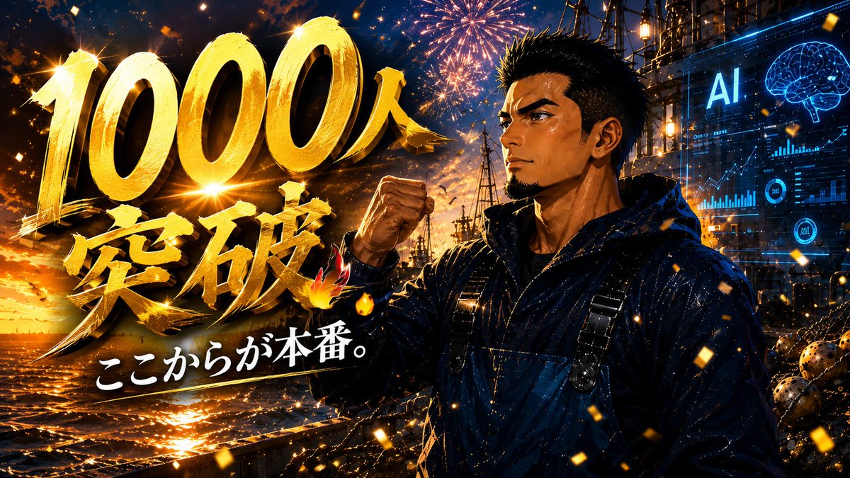 minato_xai's tweet photo. マジでキタァァァァァ！！！！🔥

🎉🎉🎉1000人突破‼️🎉🎉🎉

うおおおおおおお！！！！

マジでありがとう！！！！

でも、まだ1000人。

ここで満足する気は1ミリもない。
もっと挑戦する。
もっと失敗する。
もっと価値を届ける。
もっと人生を面白くする。

次は5,000人。

その先も本気で狙いにいく。
人生は一回。
中途半端で終わる気なんてない。

ここからが本番。

一緒にデカい景色を見に行こうぜ🔥🔥🔥
8月も宜しくお願いします🌊