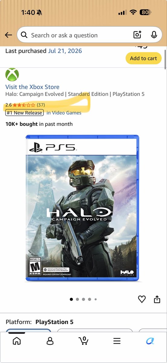 InfantryChef's tweet photo. @Halo Not happening at this rate 😂😂😂😂 you pussies have reviews blocked for the 1st day and now limited. A person has to wait 5 business days to get more after requesting them. You guys fucking suck how lame and weak https://t.co/WKqmGqlqnQ