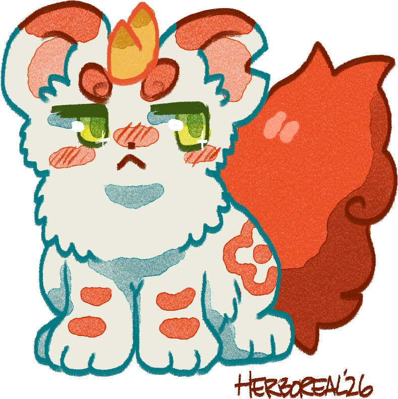 DoomgazeDog's tweet photo. Bixie doodle with a different brush :p #youshouyan #fabulousbeasts https://t.co/mdmkotSTYT