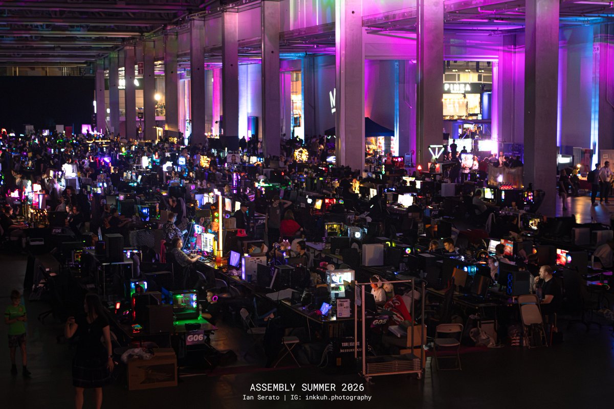 assemblyparty's tweet photo. Day three of ASSEMBLY Summer 2026 starts now! 
Everything from Cosplay to CS2 - see full schedule at https://t.co/zsHl8D4rRl &amp; photo gallery at https://t.co/ahok57p1QE 🔥

📸
Emilia Kokko
Ian Serato
Jon Ekberg
Veli-Matti Lammentausta
#asmparty #assemblysummer2026 #messukeskus https://t.co/7QBd5qCAm7