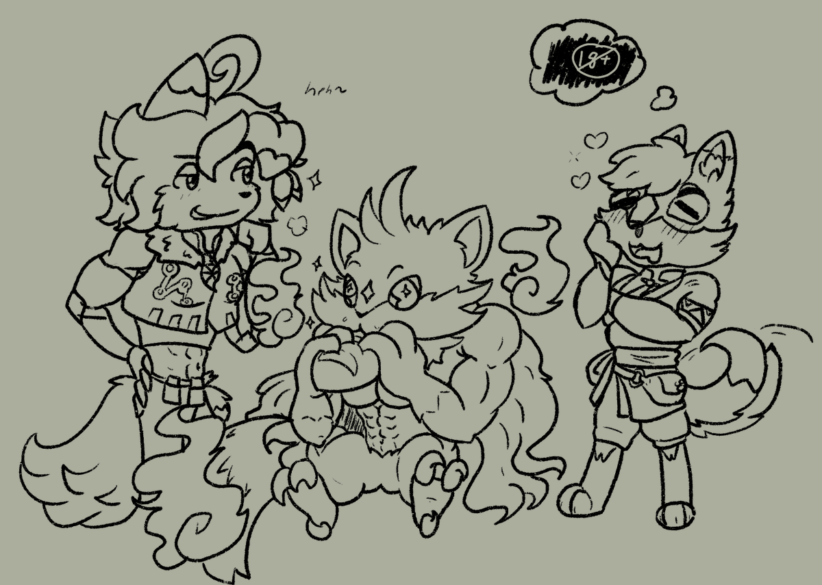 DraikoTDoggo's tweet photo. and speaking of palworld, have some sketches I did featuring the one and only Slush_dogg on twitch! or @slush_dogg on Twitter. Now why is Tombat buff? don't worry about it.
#palworld #paloc #sketch #depressopal #tombat #furryoc #furryart https://t.co/xaUMmu9Ntt