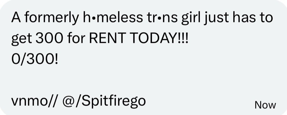 deedollt's tweet photo. I have to get 300 FOR RENT NOW!!!
I have NEVER missed a bill. Even when I was homeless. I’m not missing one now.

If you can send something, PLS DO!!!
+spread this!!!

SUPPORT THE DOLLS TODAY!!! https://t.co/wEmgVRnoWK