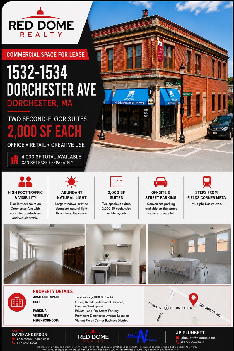 RedDomeRealty's tweet photo. Creative office/studio space with parking in Fields Corner, Dorchester, Boston!

#CRE @AffiliateNetwo8 @dbedc https://t.co/CqkxfVRedU