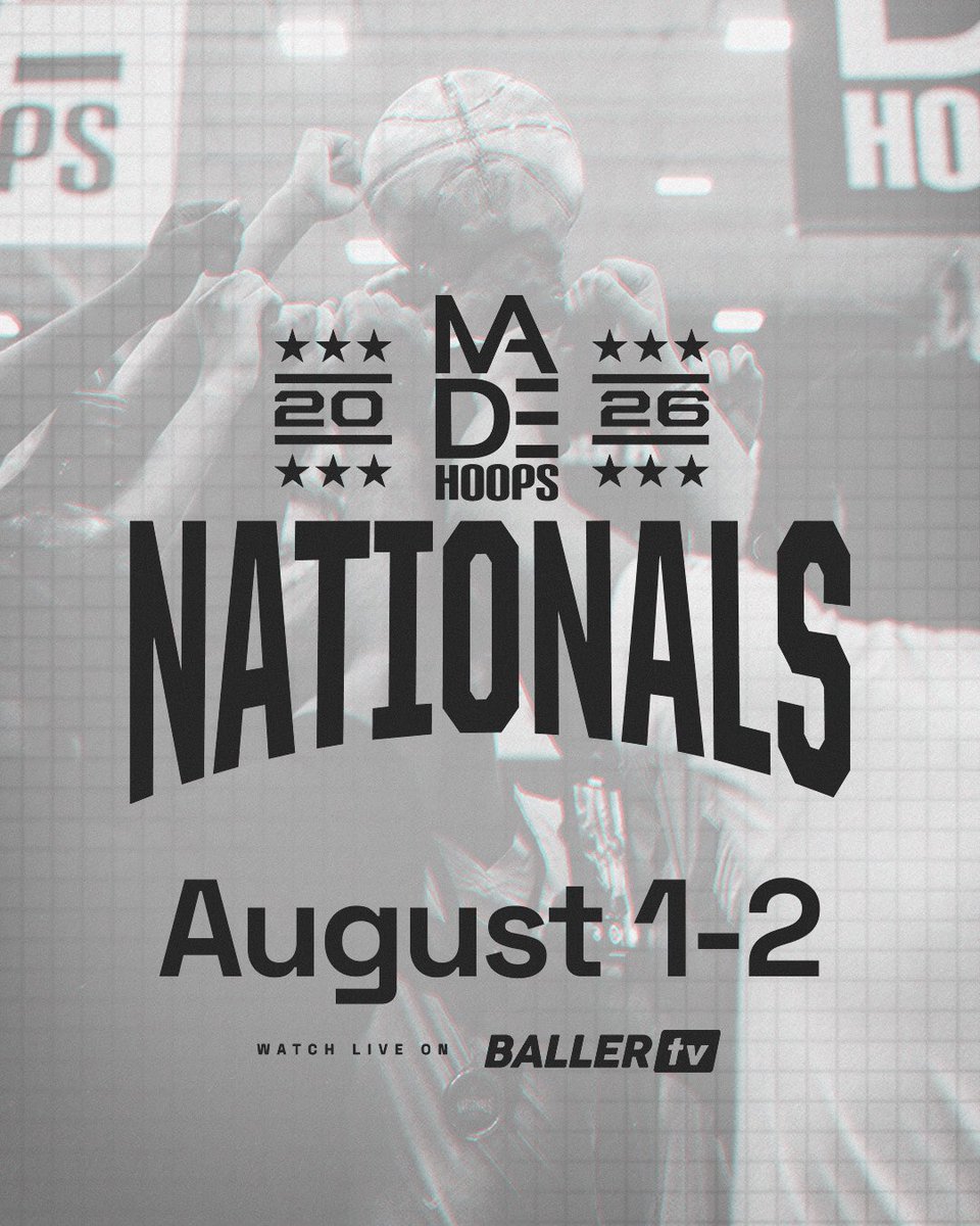 BallerTV's tweet photo. 2026 MADE Nationals is live on BallerTV all weekend! 🏆 @madehoops 

📍 Manheim, PA
📅 August 1–2
📺 Watch live and on replay at https://t.co/Xe88d5TbRc https://t.co/NsEMjb6z39