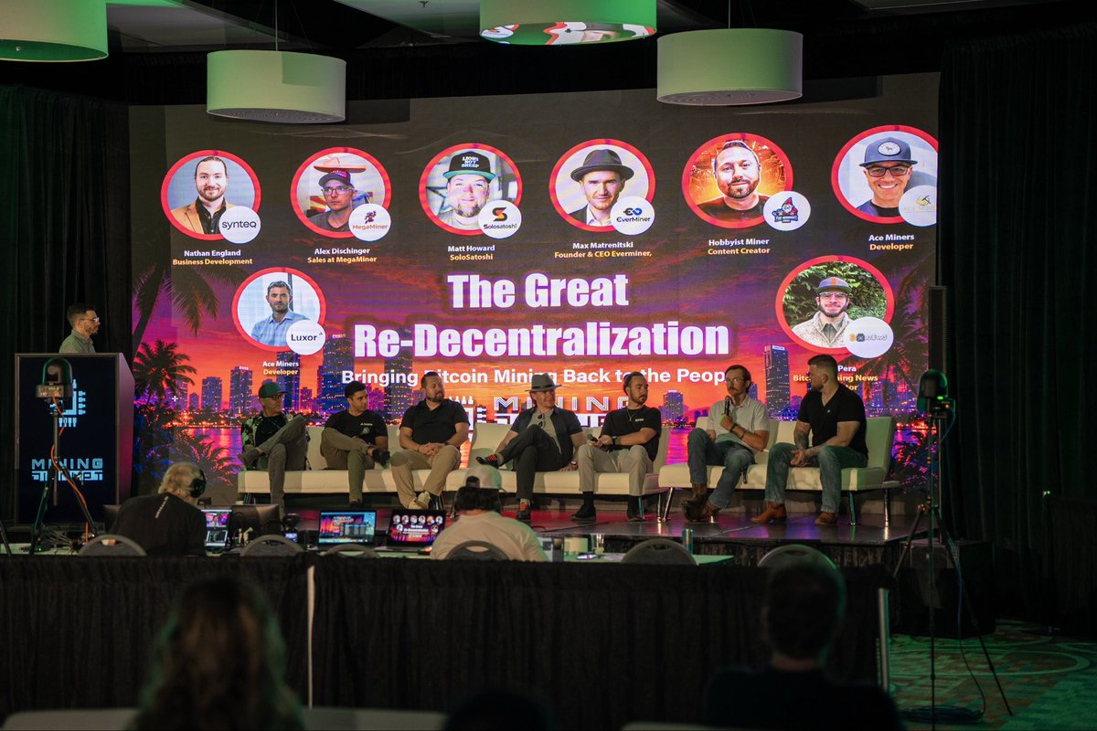 soqucoin's tweet photo. @MiningDisrupt 2026 Miami: 

@odenridercasey @HobbyistMiner @luxor @everminer_io @MegaMinerAlex @SynteqDigital @matrenitski @SoloSatoshi  @DelioPera https://t.co/33Xk0YzWfX