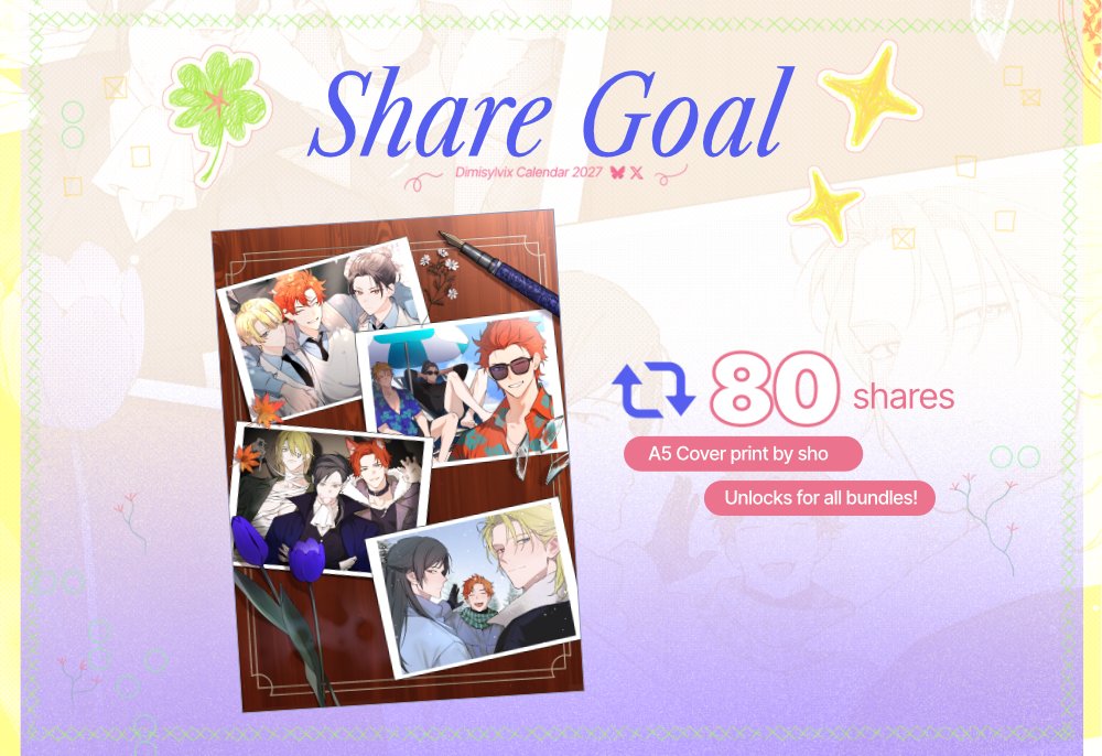 dimisylvix2027's tweet photo. 🗓️ SHARE GOAL 🗓️

Help us reach 80 shares across all socials to unlock a print of our #Dimisylvix calendar cover for all our bundles!

Don't miss out on our lovely project and preorder before August 15th! #FE3H
🛒 https://t.co/J2LK54PGFa https://t.co/JgEn8HMIIM