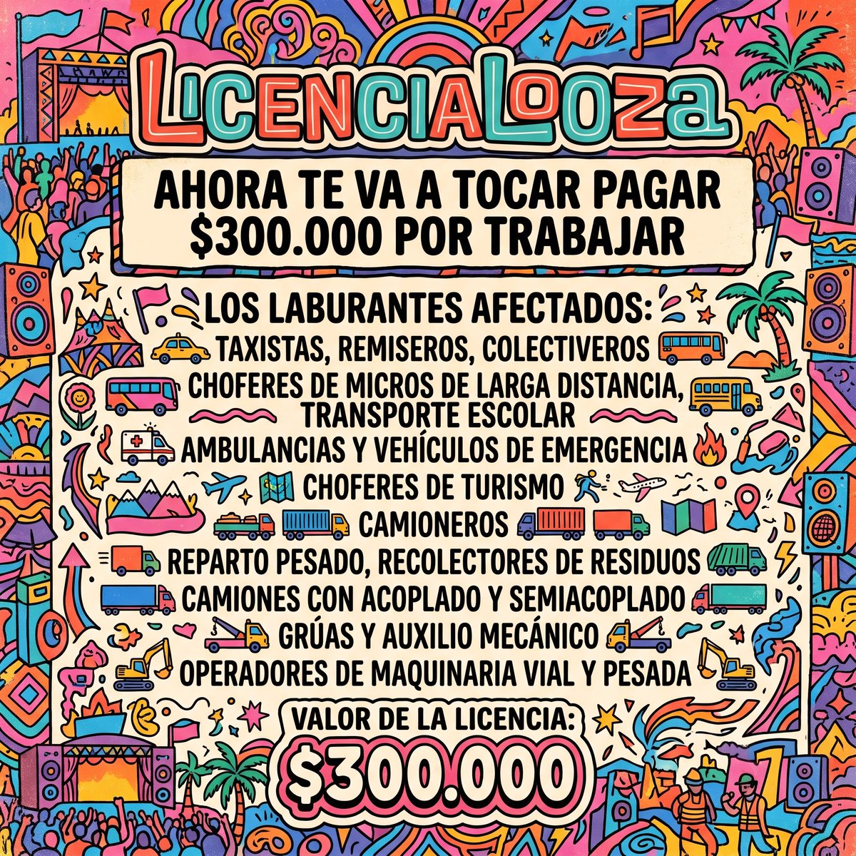 Hechos_ar's tweet photo. Milei culpa a Kicillof. Kicillof culpa a Milei. Y, en el medio, los que laburan pagan la fiesta.

¿Todavía te quedan dudas? Lo que hoy cuesta la entrada a un festival de música es lo que un laburante va a tener que pagar para poder trabajar. https://t.co/4EumN0BVo8