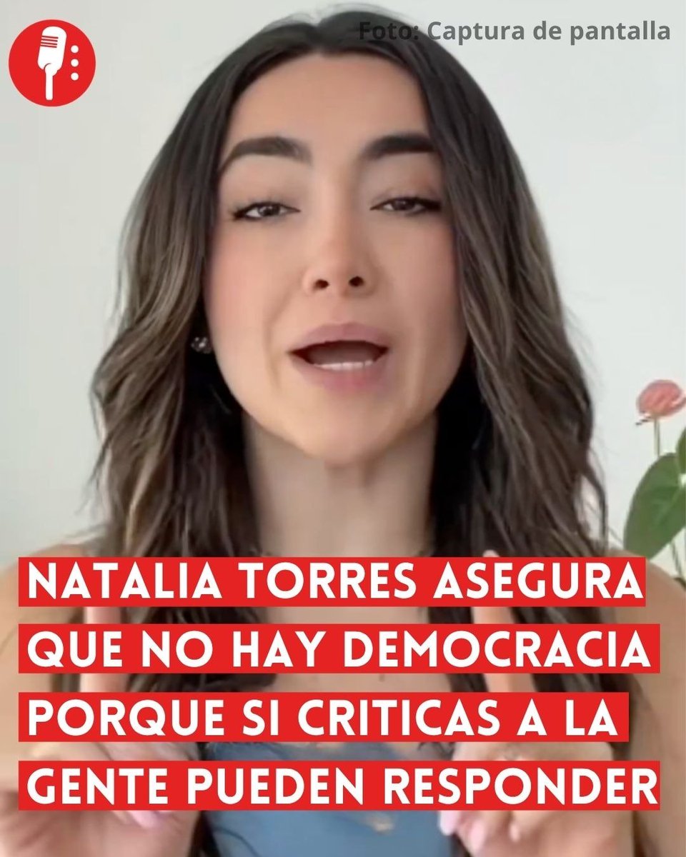 YosoyPedrero's tweet photo. 🚨OJO: NATALIA TORRES ASEGURA QUE NO HAY DEMOCRACIA EN MÉXICO PORQUE SI CRITICAS A LA GENTE PUEDEN RESPONDER 

Para Natalia Torres, responderle a un comunicador parece ser sinónimo de censura. Mientras acusa que en México "no hay democracia" porque el gobierno puede contestar a las críticas, publica un video de varios minutos atacando libremente a la administración federal. La contradicción es evidente: confundir el derecho a disentir con el derecho a no recibir respuesta. https://t.co/Jq66kLFLIf